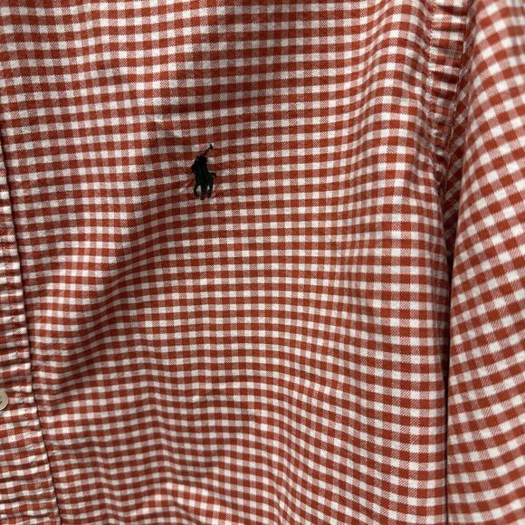 Ralph Lauren Classic Fit Men's Lg Orange‎ Check Long Sleeve Button Down - Picture 2 of 5